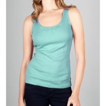Lilla P Classic Shirred Tank Top - Scoop Neck (For Women) in Aquamarine - Closeouts