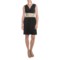 6393M_3 Lilla P Color-Block Shirred Waist Dress - Pima-Modal, Sleeveless (For Women)