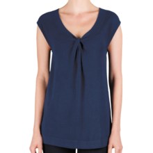 Lilla P Knot Front Tunic - Cotton-Modal, Dolman Sleeve (For Women) in Indigo - Closeouts