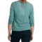 6393H_2 Lilla P Pointelle Cropped Boat Neck Sweater - 5-Gauge, 3/4 Sleeve (For Women)