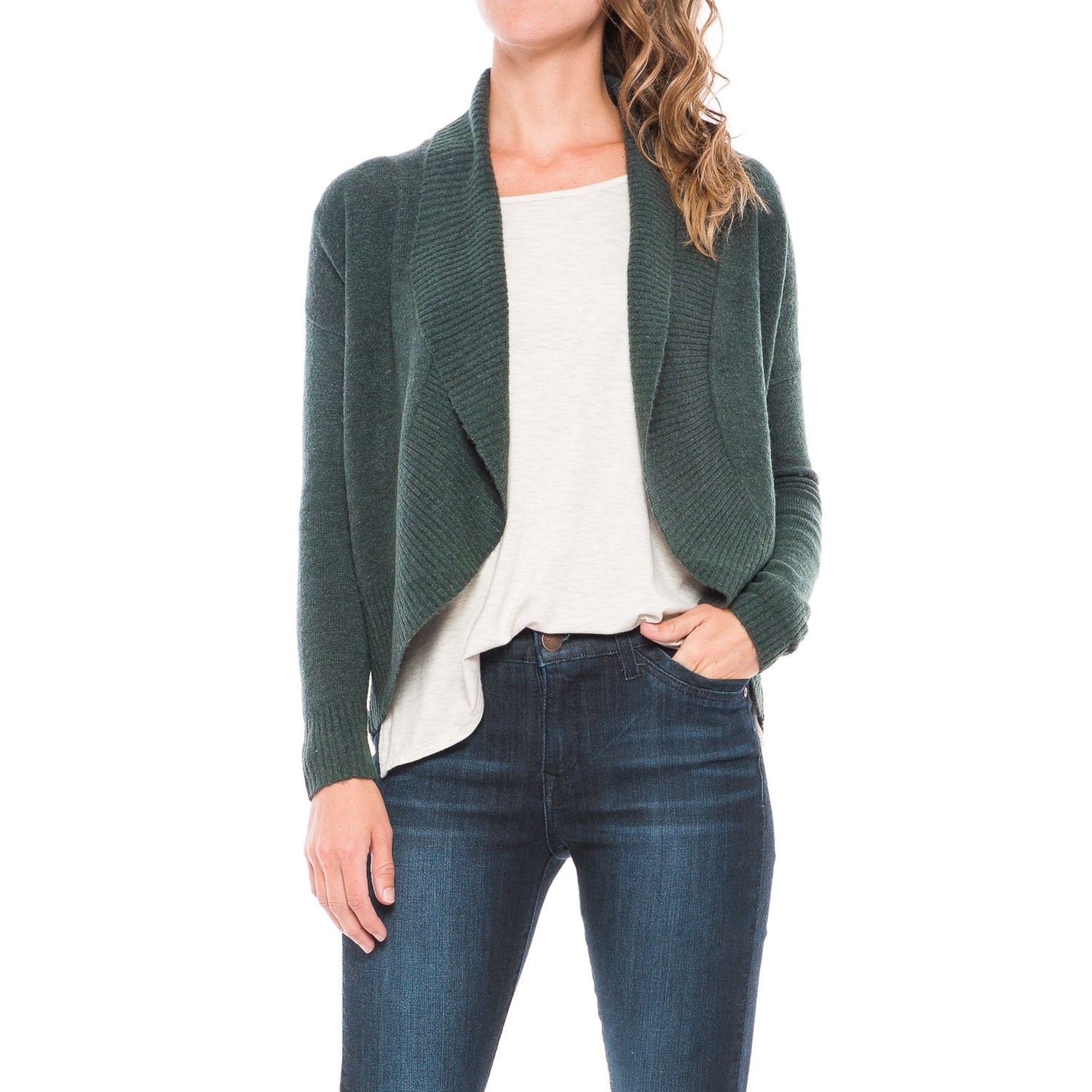 Lilla P Rounded Open Cardigan Sweater (For Women)