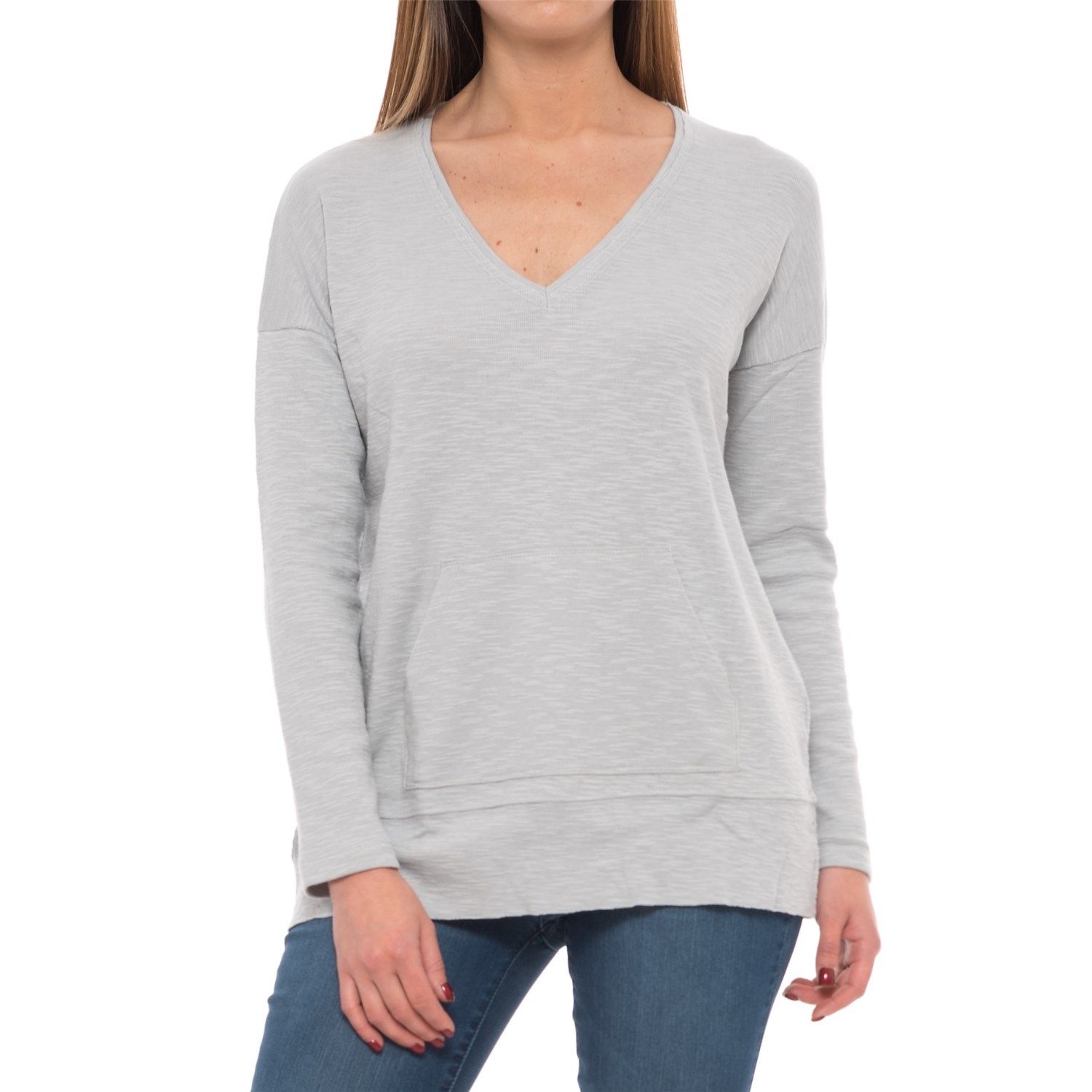 Lilla P Textured Rib-Knit Shirt – V-Neck, Long Sleeve (For Women)