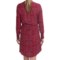 6883T_3 Lilla P Woven Notch Collar Dress - Long Sleeve (For Women)