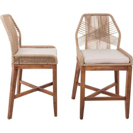 Lillian August Rope Cross-Weave Counter Stools - Set of 2 in Taupe
