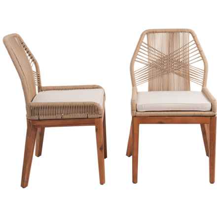 Lillian August Rope Cross-Weave Side Chairs - Set of 2 in Taupe