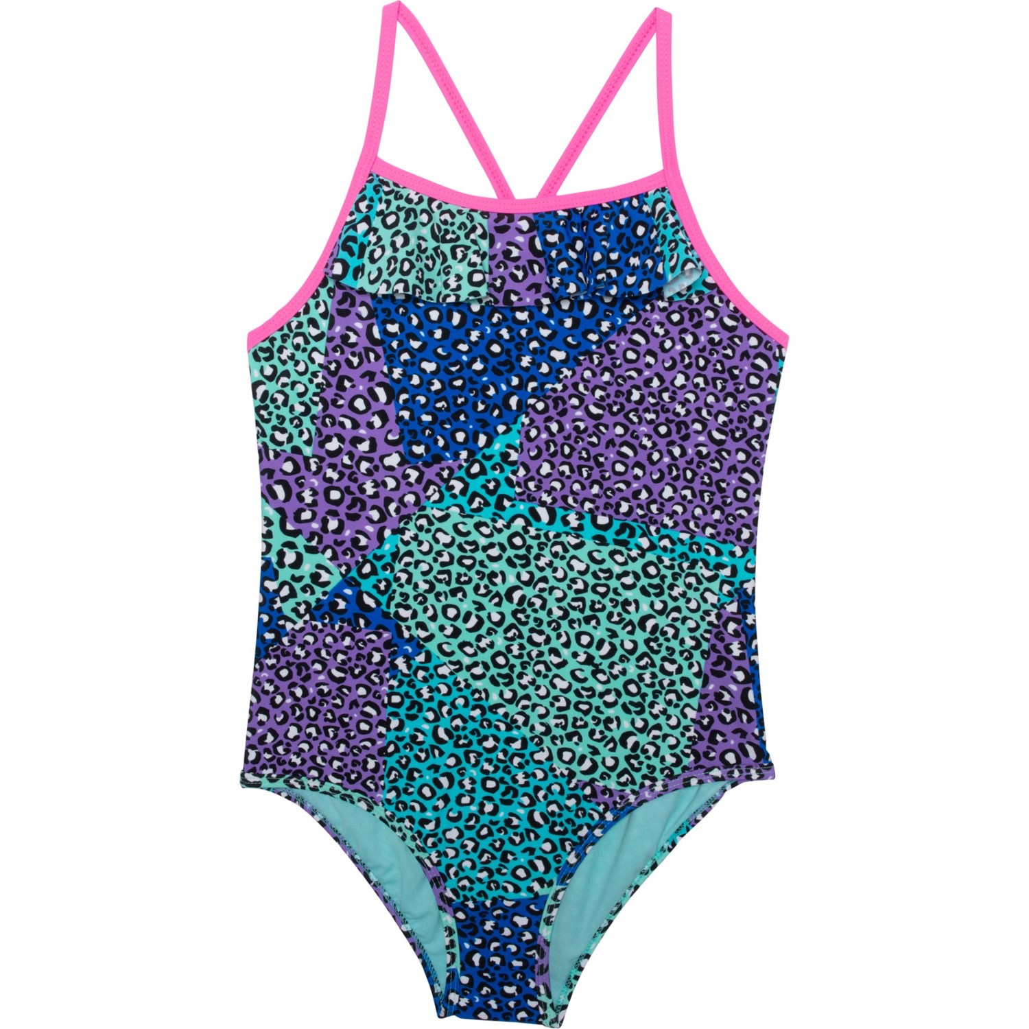 Limited Too Geometric Leopard Print One Piece Swimsuit For Big Girls Save 33