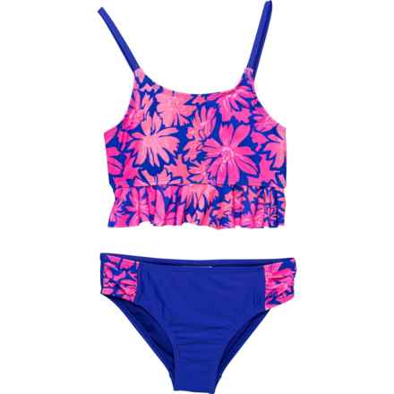 Limited Too Little Girls Bold Floral Tankini Set - UPF 50+ in Purple