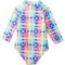 1TDWA_2 Limited Too Little Girls Colorful Gingham One-Piece Rash Guard - UPF 50+, Long Sleeve
