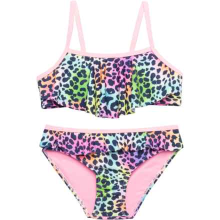 Limited Too Little Girls Ombre Cheetah Bikini Top and Bottoms Set - UPF 50+ in Blue