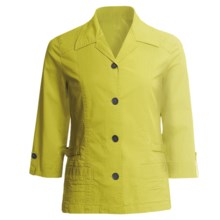 Linea Blu Princess Seam Jacket - Cotton, 3/4 Sleeve (For Women) in Lime - Closeouts