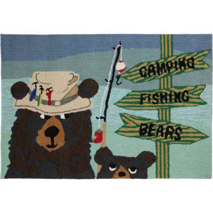 Liora Manne Fishing Bears Indoor-Outdoor Scatter Rug - 24x36”, Multi in Multi