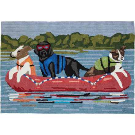 Liora Manne Rafting Dogs Indoor-Outdoor Scatter Rug - 24x36”, Multi in Multi