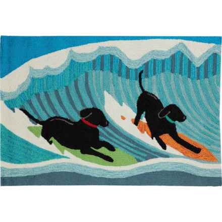 Liora Manne Surfing Dogs Indoor-Outdoor Scatter Rug - 24x36”, Multi in Multi