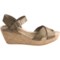 6629N_3 lisa b. Criss-Cross Espadrille Sandals - Leather, Wedge Heel (For Women)