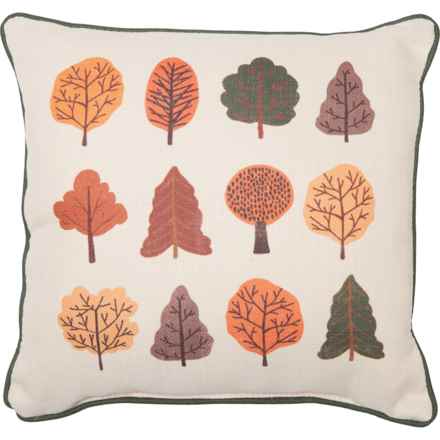 Little Birdie Colorful Trees Graphic Throw Pillow - 18x18” in Multi