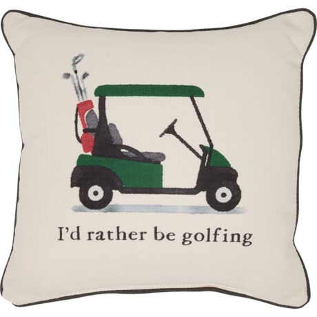 Little Birdie Golf Cart Throw Pillow - 18x18” in Multi