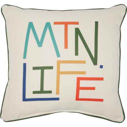 Little Birdie Mountain Life Throw Pillow - 18x18” in Multi