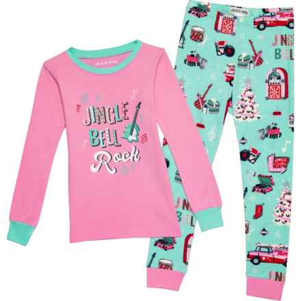 Little Blue House by Hatley Girls Jingle Bell Rockin’ Pajamas - Long Sleeve in Multi