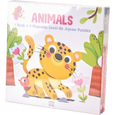 Little Genius Books Animals Book and Magnetic Level-Up Jigsaw Puzzles ...