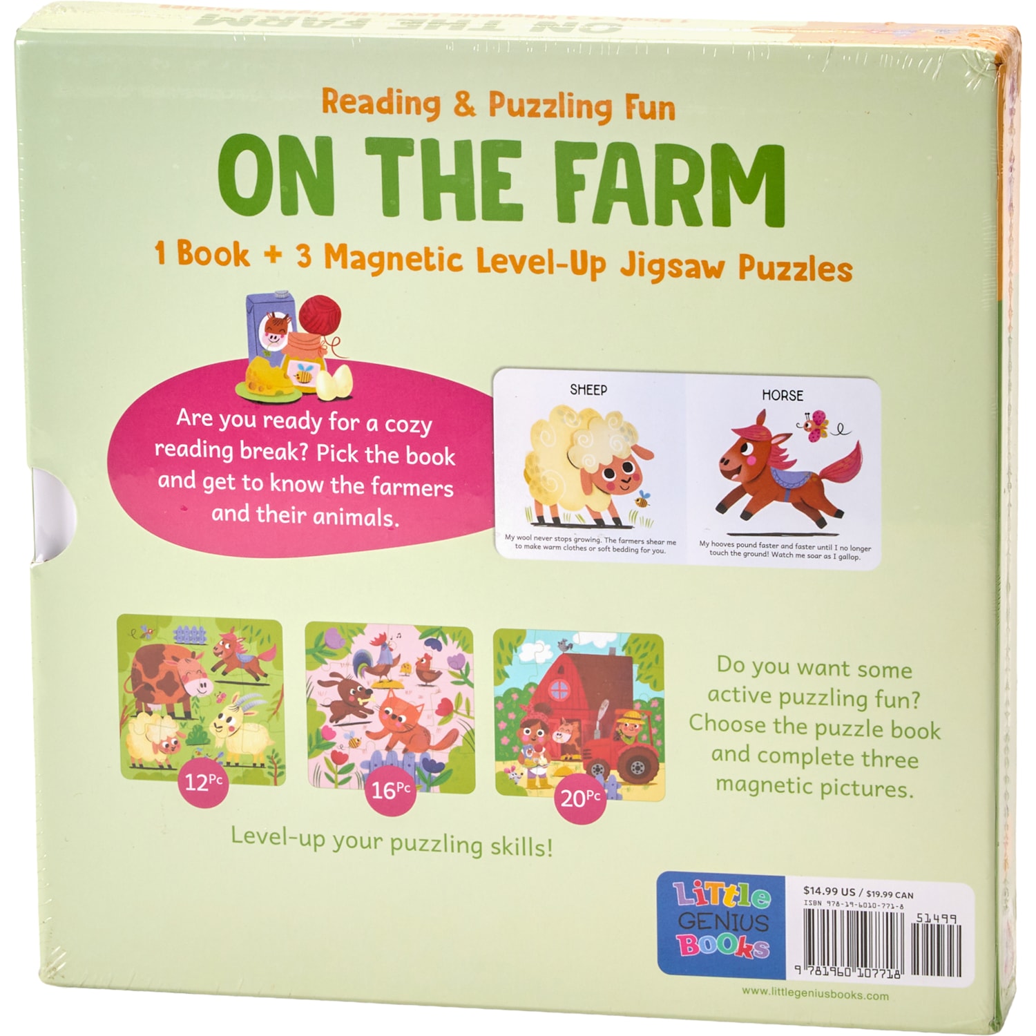Little Genius Books On the Farm Book and Magnetic Level-Up Jigsaw ...