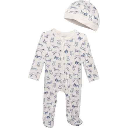 LITTLE ME Infant Boys Doggies Footed Coveralls and Hat - Long Sleeve in Doggies