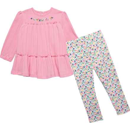 LITTLE ME Infant Girls Tunic Shirt and Leggings Set - Long Sleeve in Pink