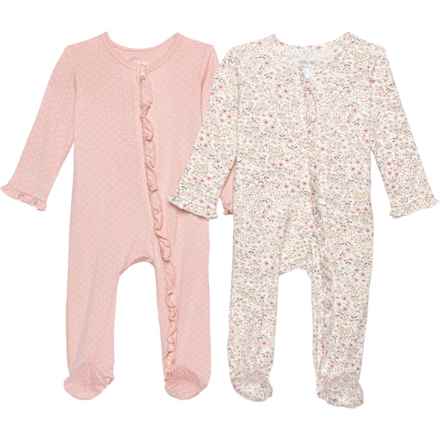 LITTLE ME Infant Girls Woodsy Floral Footie Pajamas - 2-Pack in Multi