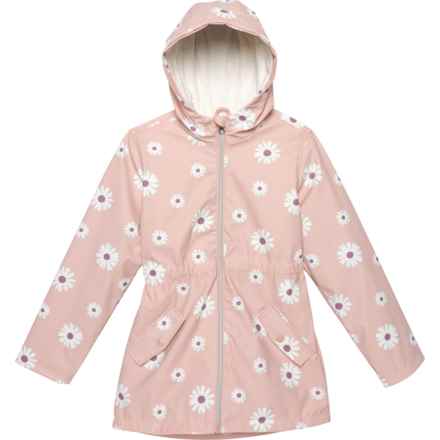 LIV & LOTTIE Big Girls Daisy Rain Jacket - Insulated in Blush Daisy