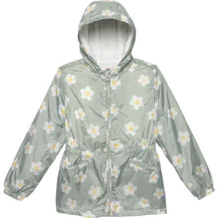 LIV & LOTTIE Big Girls Daisy Rain Jacket - Insulated in Desert Sage
