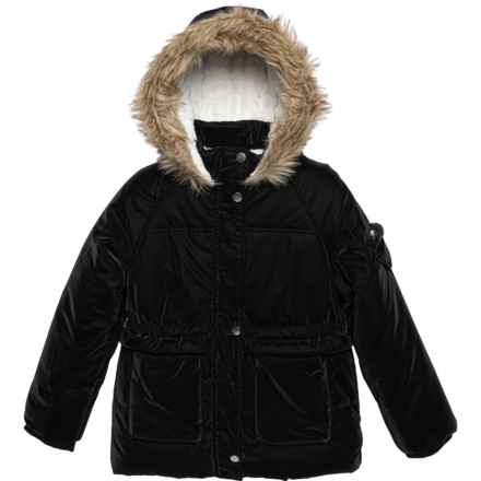 LIV & LOTTIE Big Girls Hooded Faux Fur-Lined Jacket - Insulated in Black