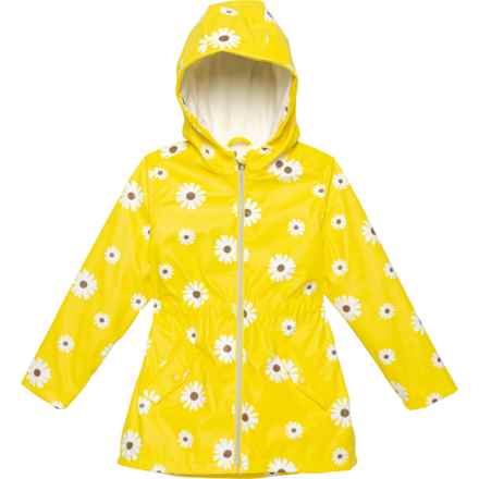 LIV & LOTTIE Little Girls Daisy Rain Jacket - Insulated in Yellow Daisy