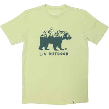LIV OUTDOOR Big Boys Bear Mountain Graphic T-Shirt - Short Sleeve in Seedling