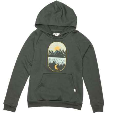 LIV OUTDOOR Big Boys Graphic Fleece Hoodie in Deep Forest/Mountain Reflection