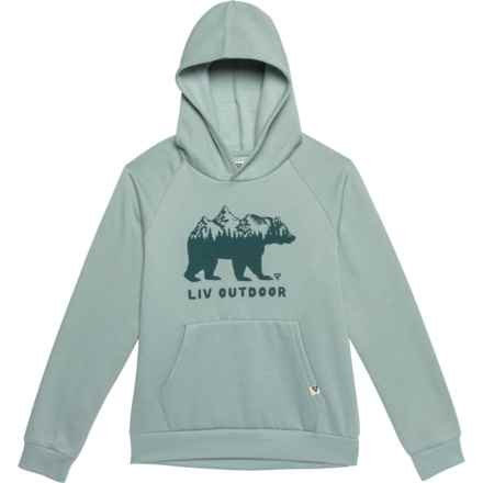 LIV OUTDOOR Big Boys Graphic Pullover Hoodie in Aqua Gray