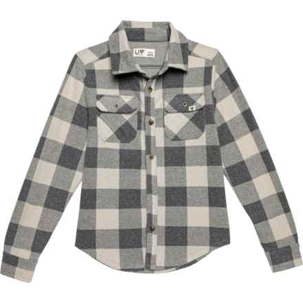 LIV OUTDOOR Big Boys Lichen Shirt - Long Sleeve in White Check