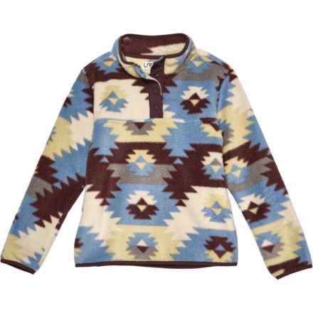 LIV OUTDOOR Big Boys Subzero Printed Fleece Shirt - Long Sleeve in Faded Dnim Prairie Aztec