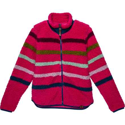 LIV OUTDOOR Big Girls Crisp Sherpa Fleece Jacket - Full Zip in Raspberry Rose