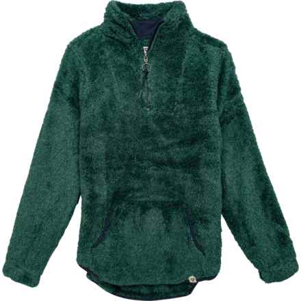 LIV OUTDOOR Big Girls Wiley Fleece Shirt - Zip Neck, Long Sleeve in Ponderosa Pine