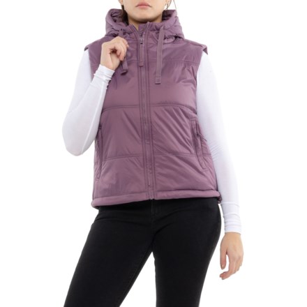 (取寄) リフアウトドア フーデット パファー ベスト - インサレーテッド LIV OUTDOOR Daphni Hooded Puffer Vest - Insulated  Black LIV OUTDOOR Daphni Hooded Puffer Vest - Insulated - Save 40%