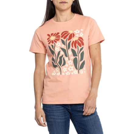 LIV OUTDOOR Graphic Flow T-Shirt - Short Sleeve in Canyon Sunset/Collage Flower