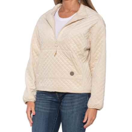 LIV OUTDOOR Jolie Sueded Textured Pullover Jacket - Insulated, Zip Neck in Birch