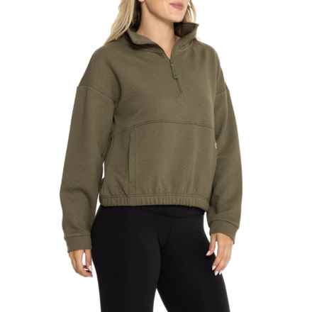 LIV OUTDOOR Kaya Textured Sweater - Zip Neck in Burnt Olive