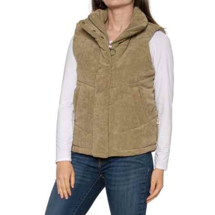 LIV OUTDOOR Kiara Corduroy Puffer Vest - Insulated in Aloe