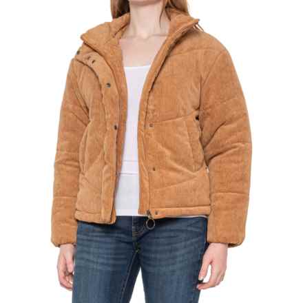 LIV OUTDOOR Kiara Quilted Corduroy Puffer Jacket - Insulated in Lion