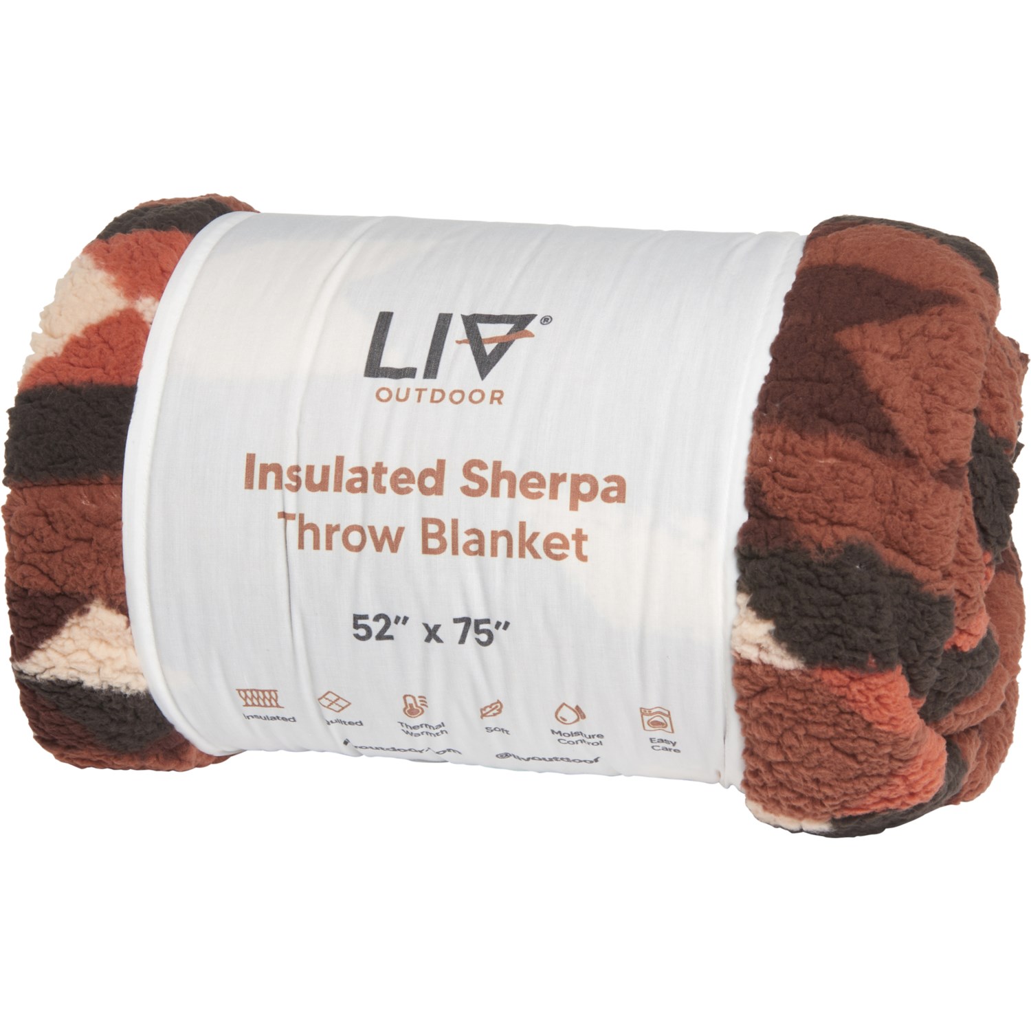 Liv Outdoors Sherpa Throw Blanket Insulated, 52x75” Save 30