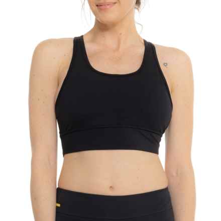 Lole Comfort Stretch Sports Bra - Racerback, Medium Impact in Black Beauty