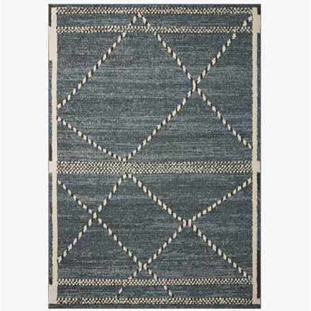 Loloi Diamond Shaped Area Rug - 4x6’, Denim in Denim