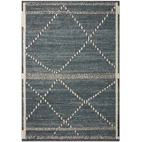 Loloi Diamond Shaped Area Rug - 4x6’, Denim in Denim