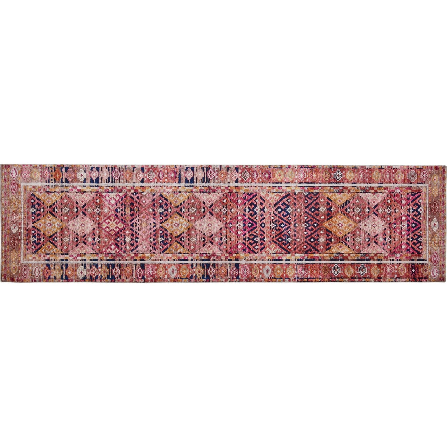 Loloi Layla Boho Floor Runner 2’6”x7’6, MagentaMulti