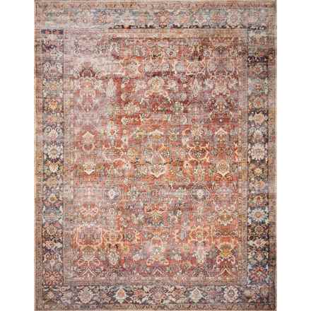 Loloi Layla Vintage-Look Flatweave Area Rug - 5’x7’6”, Spice-Marine in Spice/Marine